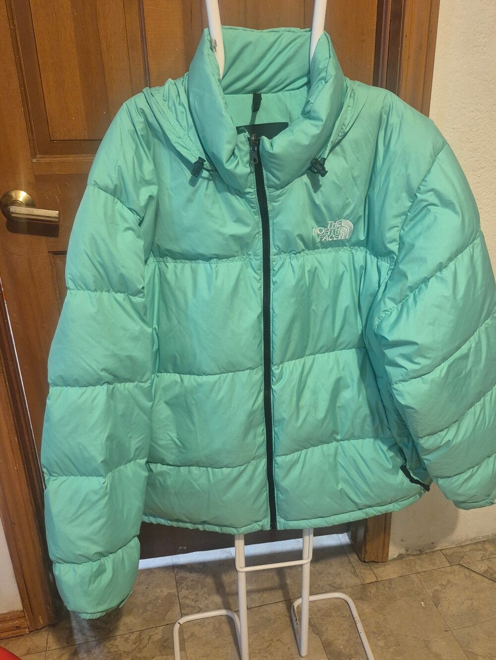 The North Face Men’s XXL Neon Green Puffer Jacket Hooded Full Zip